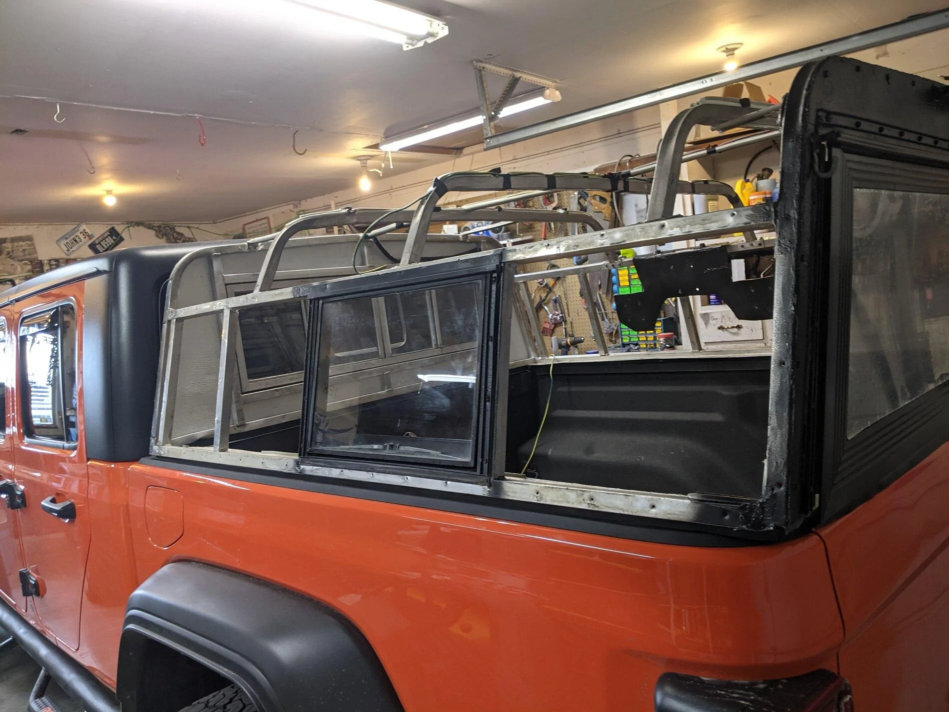 Jeep Gladiator Operation  "Cheap topper": Warning... this is in process... PXL_20210611_223132927
