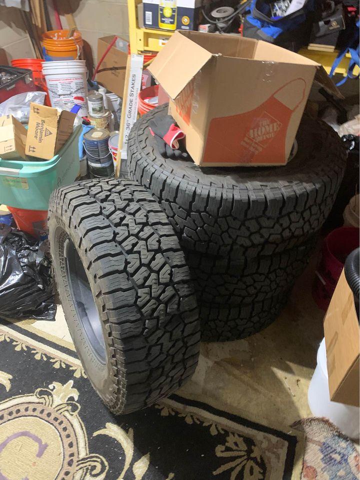 Jeep Gladiator Stock Rubicon Wheels and Tires + Spare $1000 24k miles 200308960_323675892619682_4827694195642706693_n