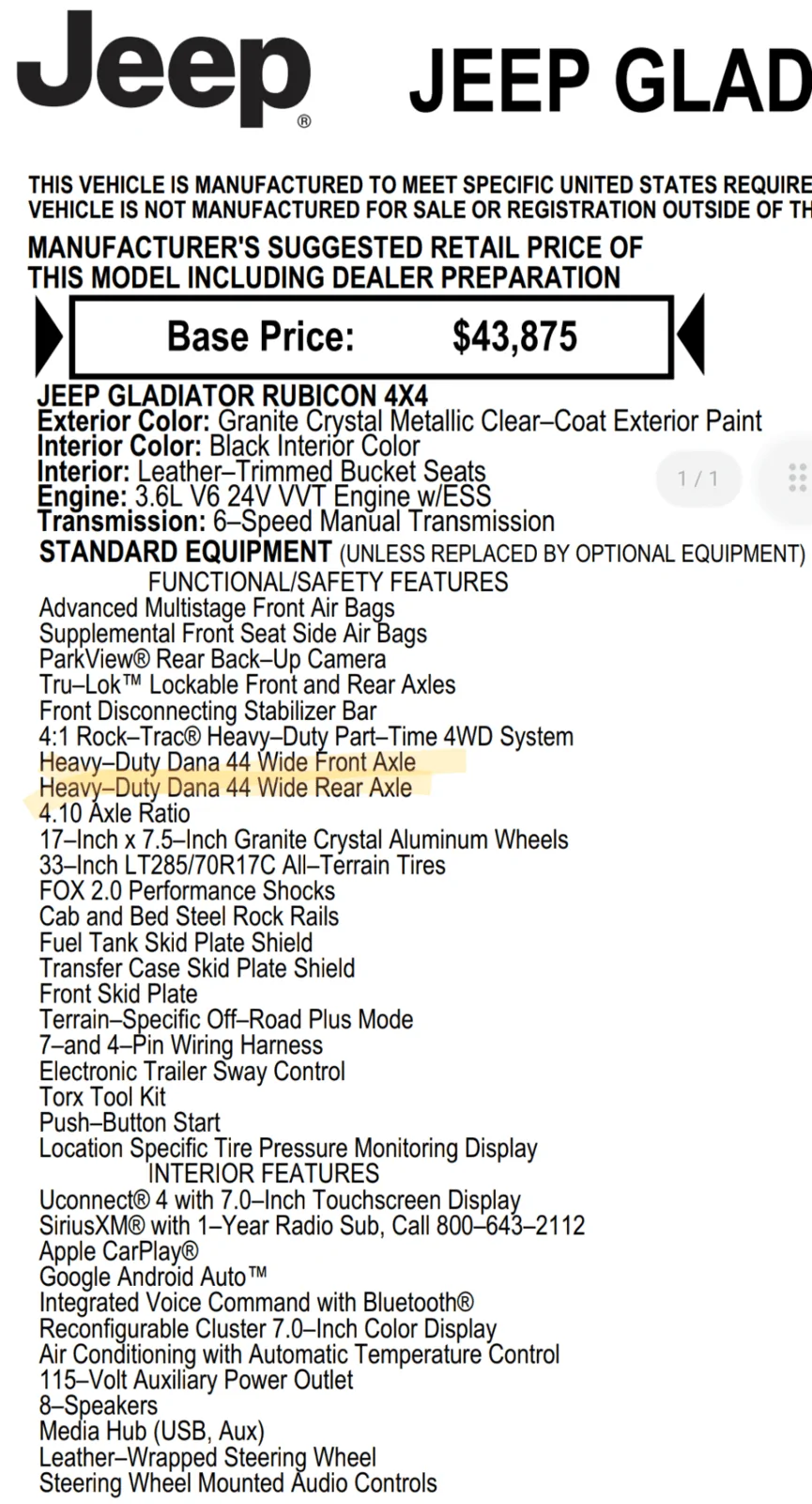 Jeep Gladiator High Altitude axles.  Rubi or Mohave knuckles? Screenshot_20210613-092317