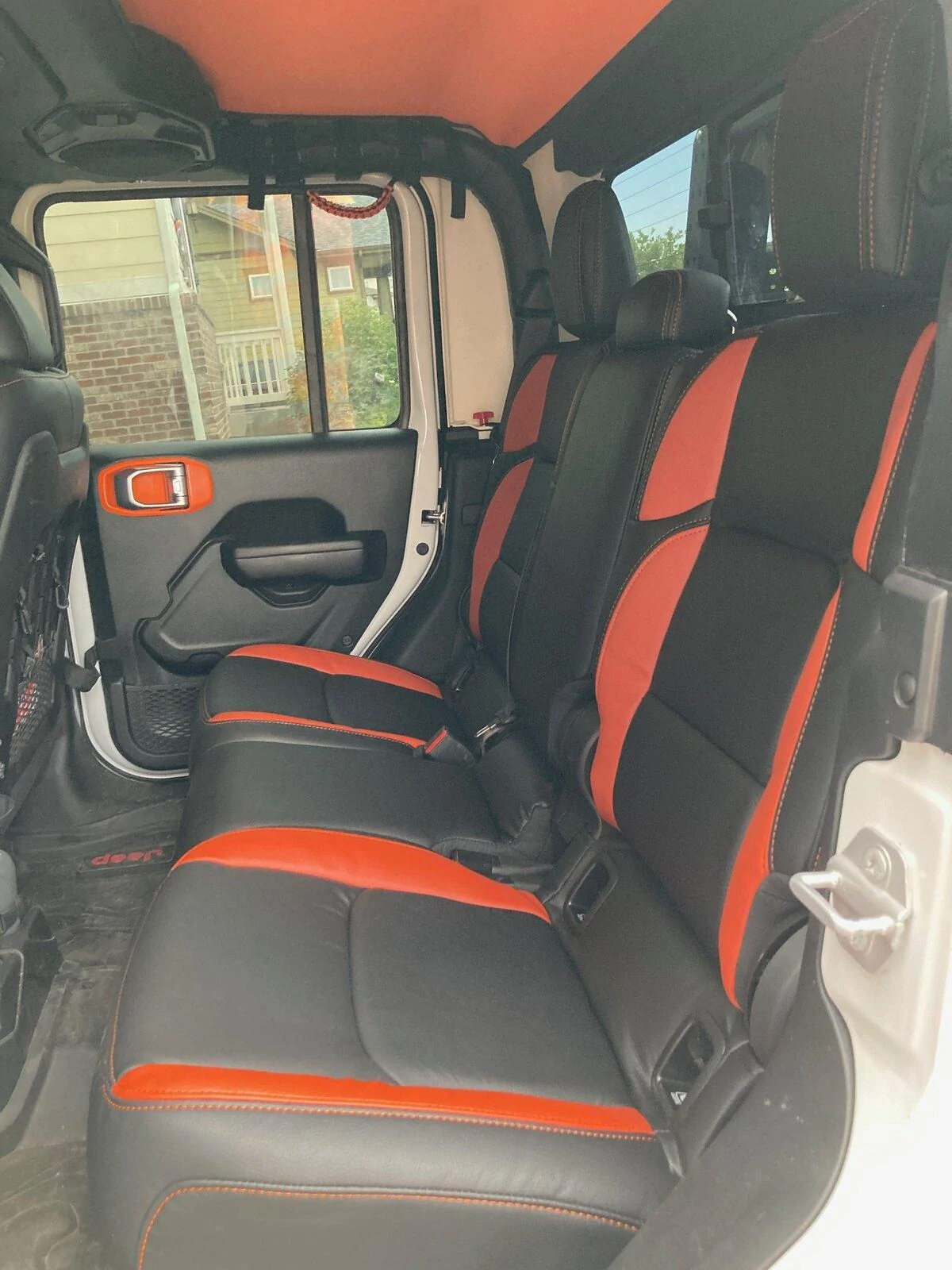 Jeep Gladiator Mojave orange mods backseat