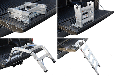 Jeep Gladiator Bed Step options? westin-truck-pal-tailgate-ladder-folding-collage
