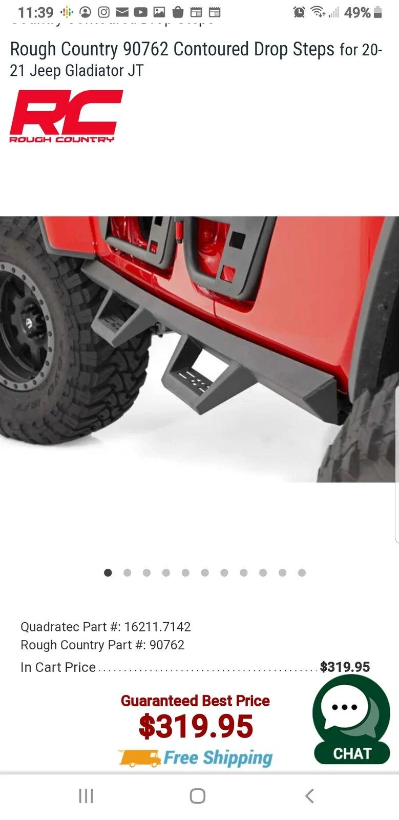 Jeep Gladiator Rough Country Contoured Drop Steps ... Screenshot_20210626-113925_Chrom