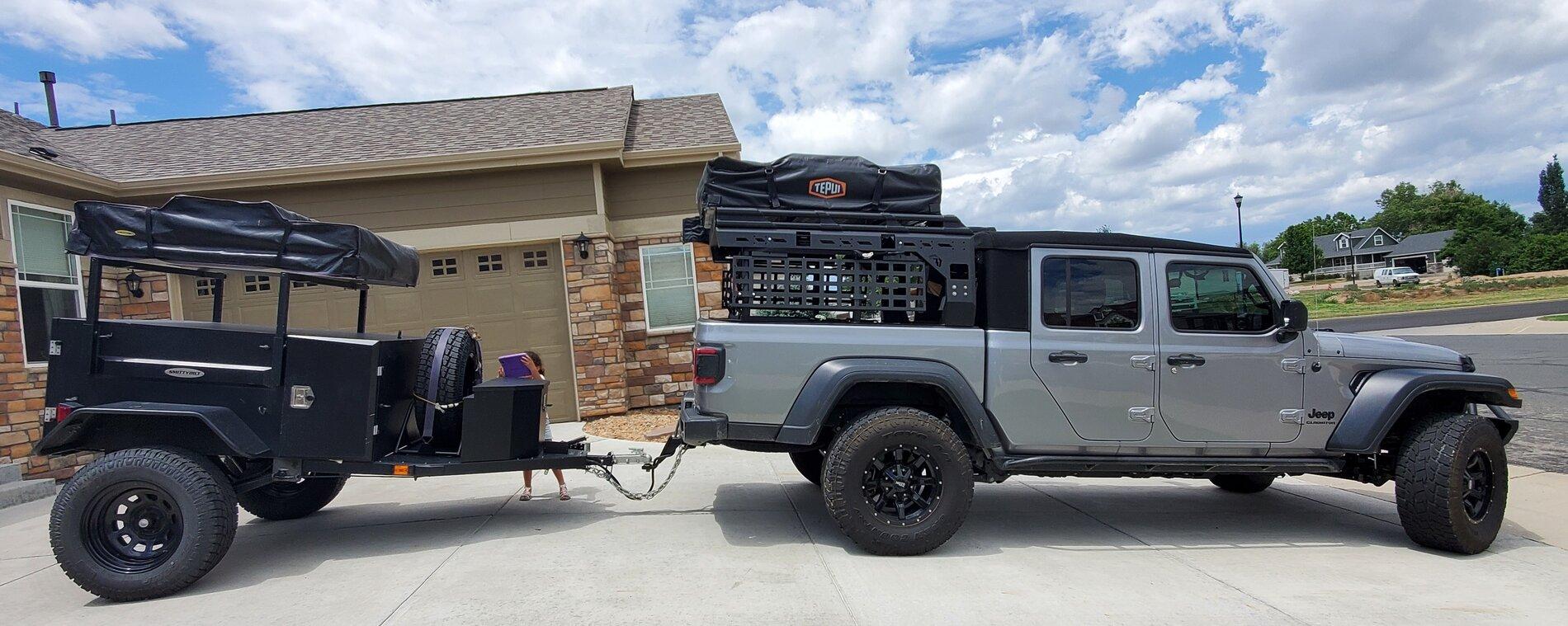 Jeep Gladiator Picked up a new Scout Trailer Need offroad hitch 20210627_123044