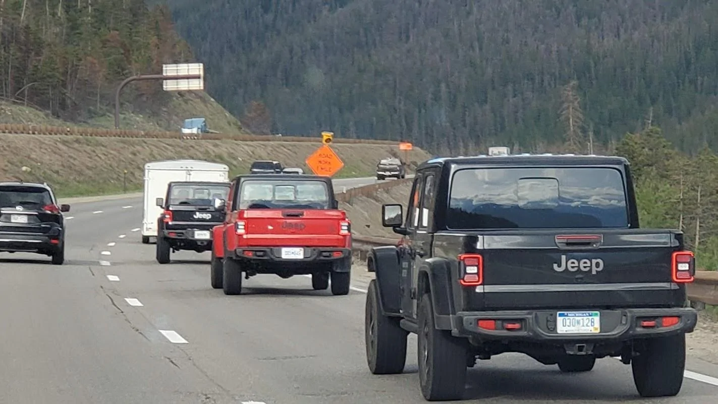 Jeep Gladiator Interesting fleet of JT test mules in Colorado mountains 6-28-21 PIX ATTACHED 20210628_182455