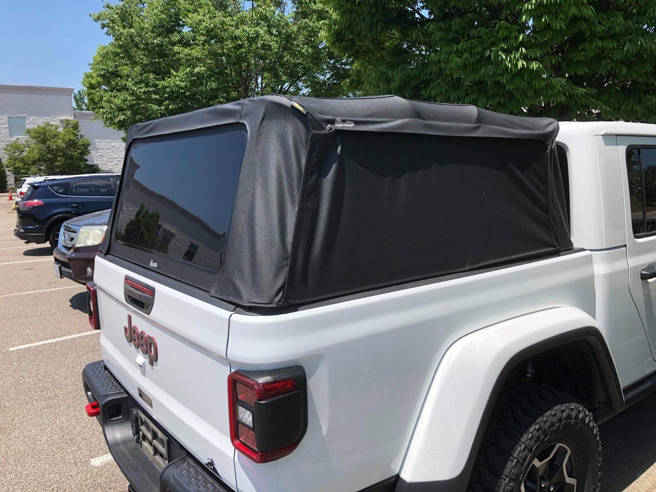 Jeep Gladiator Bestop teaser concept: folding soft cover / shell / topper for Gladiator bed DD1516EC-73FC-4D20-8F20-30803046E97D