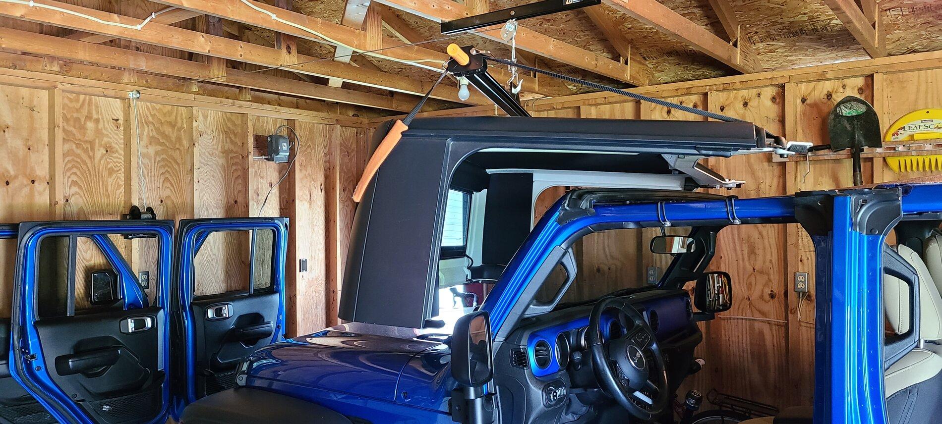 Jeep Gladiator J-Barr hard top hoist. 20210702_155825