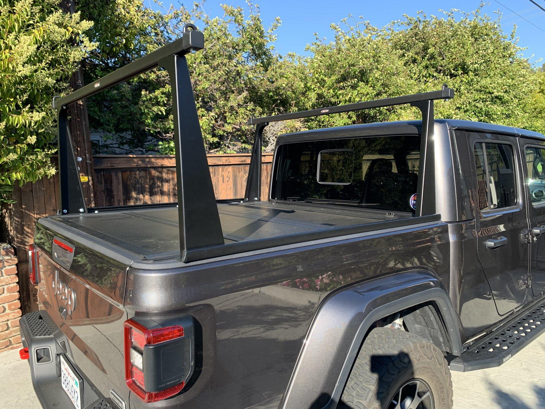 Jeep Gladiator ADARAC Bed Rack with Tri-fold tonneau 596F52A6-44E4-487C-8C05-8057E93A3EAB
