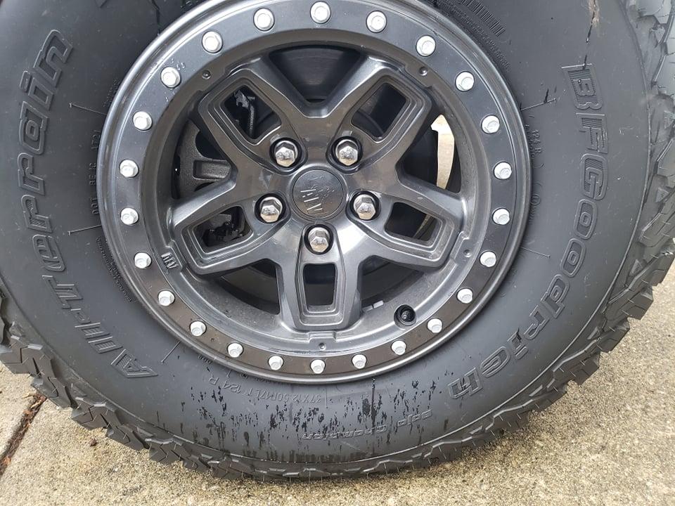 Jeep Gladiator UPDATE: DELIVERED!! Rubicon Diesel: Factory order and Modifications from AEV help with some decisions, tires, wheels, transmission, transfer case pic glad wheel 208936054_356997475858015_307904814601234114_n