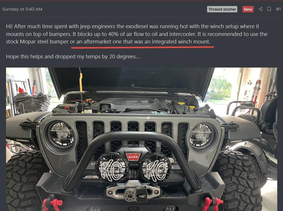 Jeep Gladiator UPDATE: DELIVERED!! Rubicon Diesel: Factory order and Modifications from AEV help with some decisions, tires, wheels, transmission, transfer case pic gladiator original bumper 2021-07-03_11-57-14