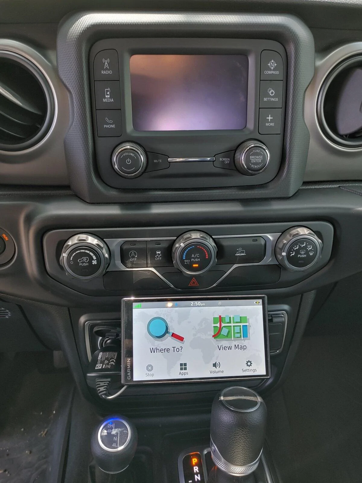 Jeep Gladiator Simple garmin gps nav system mounting as mine did not come with a nav system. 20210704_145022_HDR