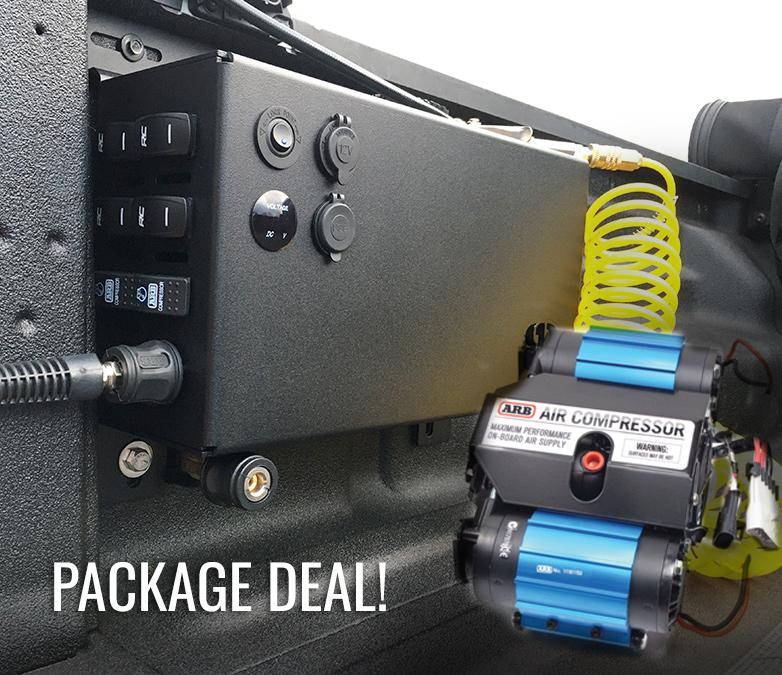 Jeep Gladiator ARB Twin Compressor / 813 Fabrication & Design Compressor Mount Package Deals Bed-Side-Enclosure-Package
