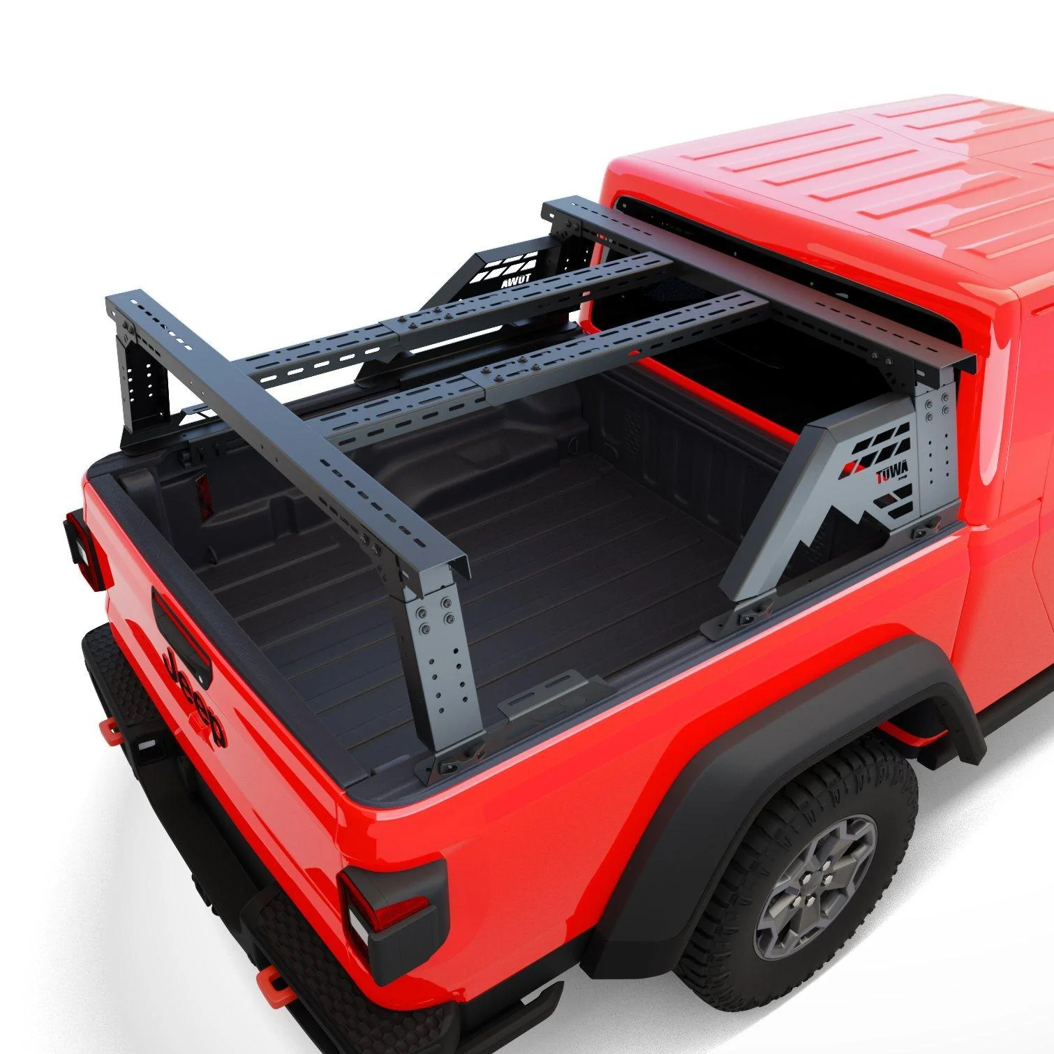 Jeep Gladiator Bed Rack and Roof Top Tents Jeepladiatorrack-INblackBG-TOPRAILScopy_1_1800x1800