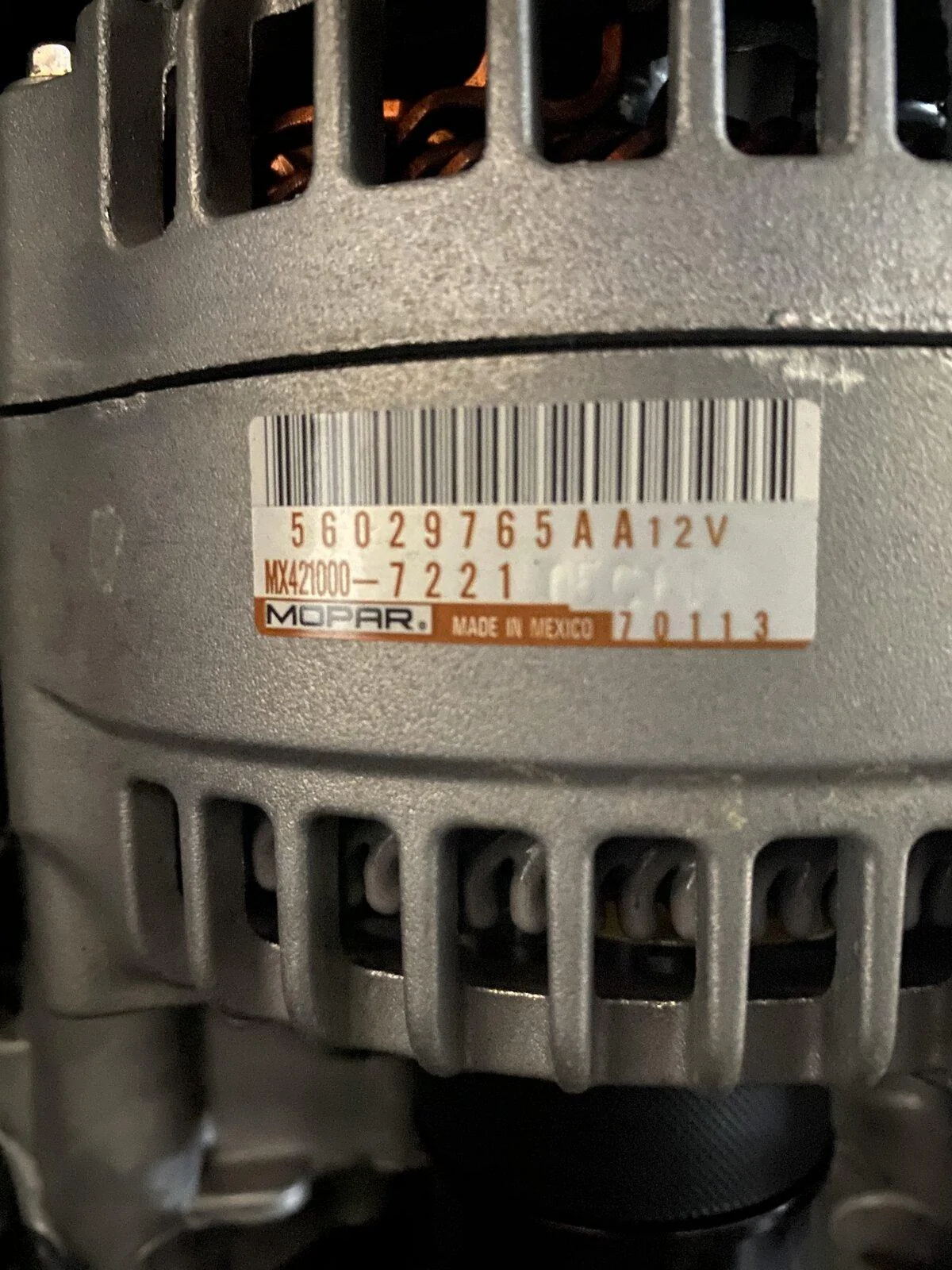 Jeep Gladiator 220 amp alternator 51584060-8E23-49C0-8415-29A1676535B7