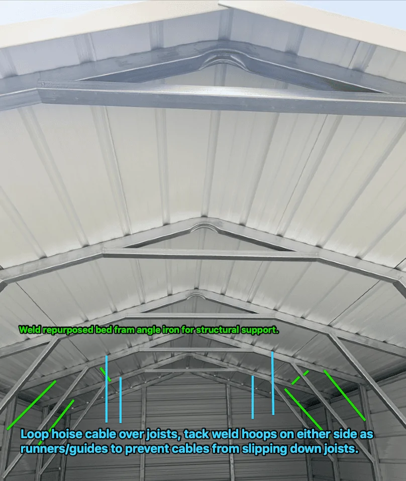 Jeep Gladiator RTT hoist in carport hoist-carport