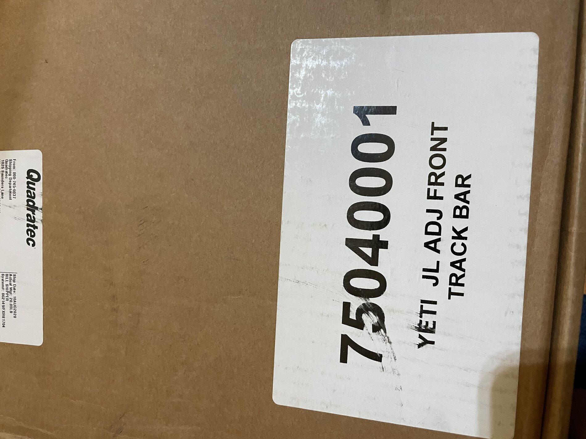 Jeep Gladiator New In Box - YETI XD Adjustable Front Track Bar w/ Rubber Bushings 0343B74F-B109-4DE6-BE30-F8A457B7D528