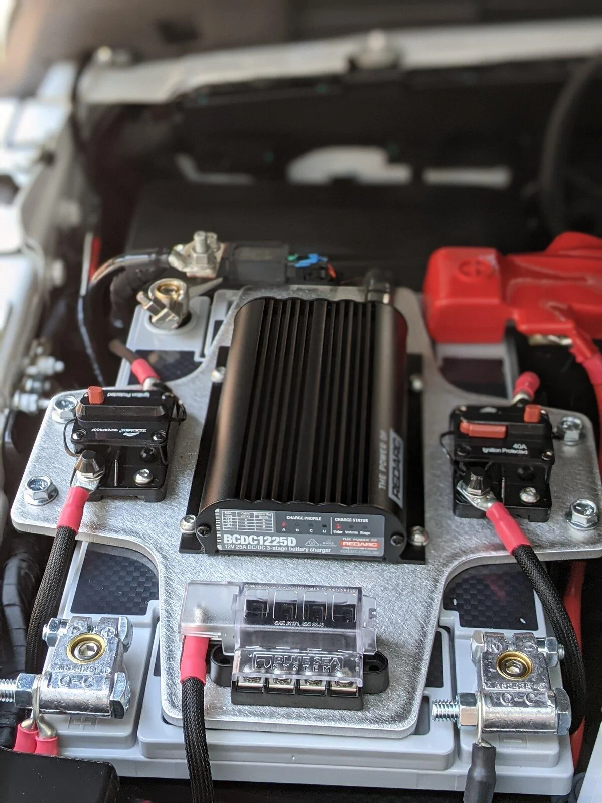 Jeep Gladiator Dual Battery w/ Redarc BCDC1225D in Engine Bay + 35W Lensun Hood Solar Panel PXL_20210715_173453285.PORTRAIT