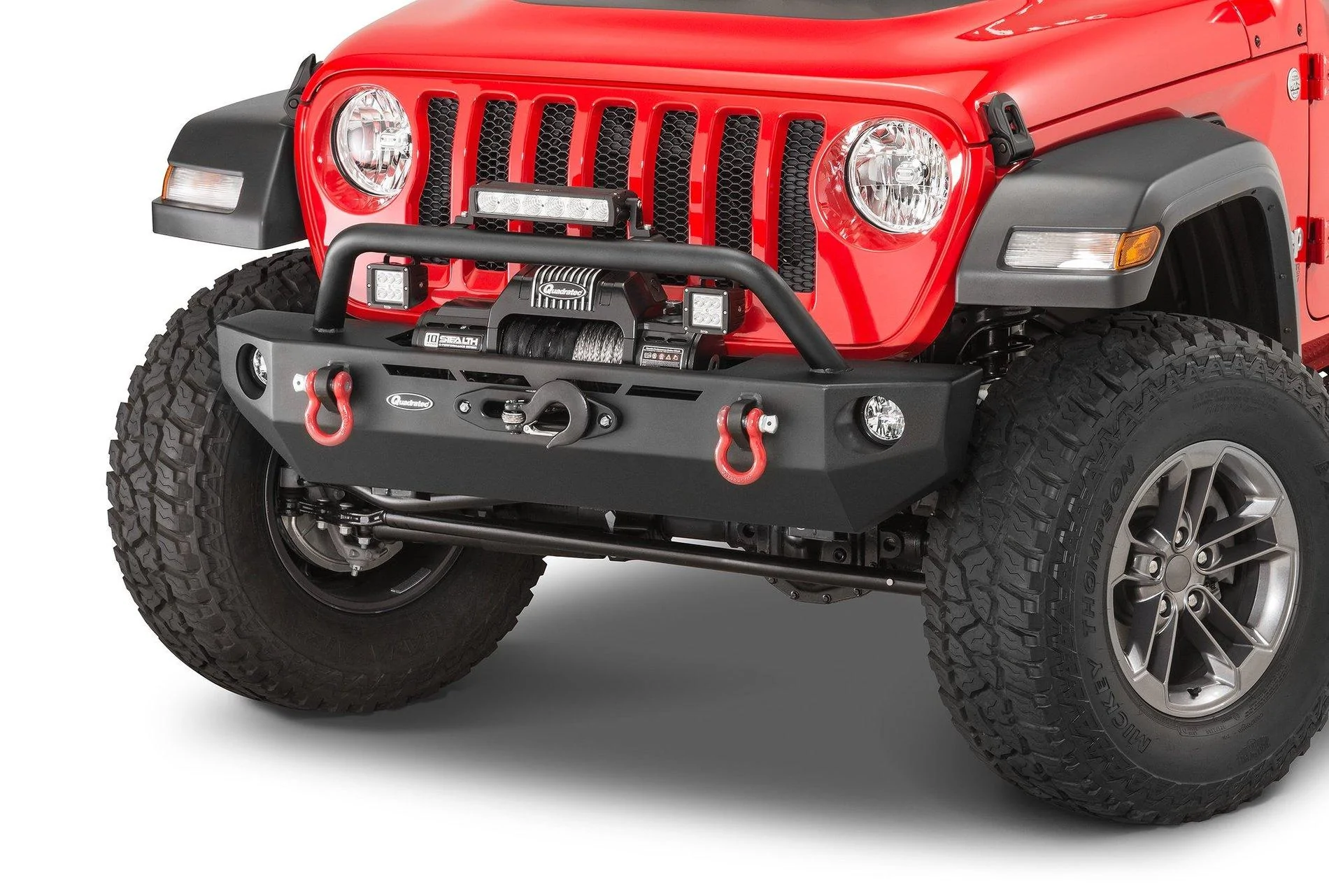 Jeep Gladiator Wouldn't you know it, my son likes big hoops......bumpers quadratec-qrc-front-mid-width-bumper-with-brush-guard-jl-12057%200140-main