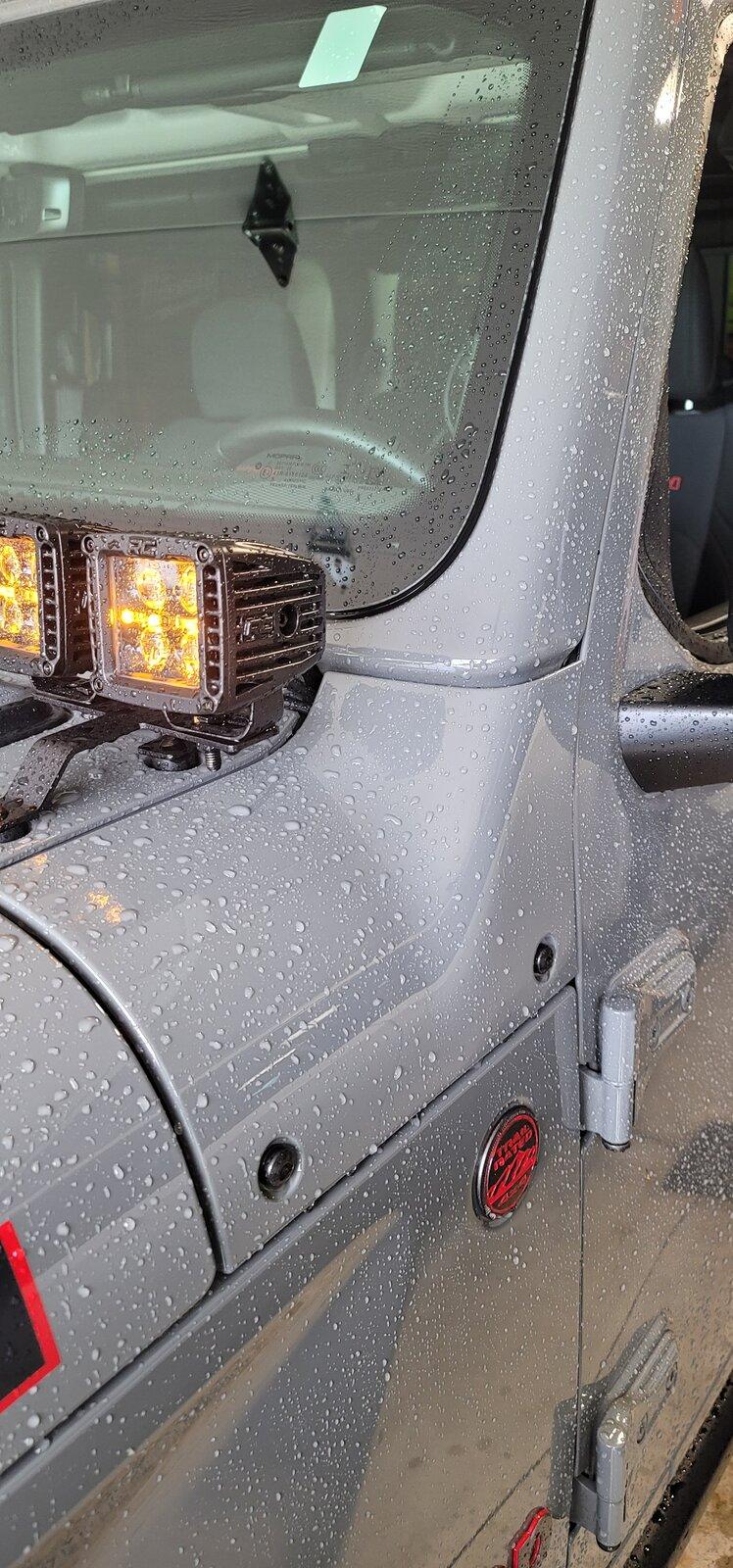 Jeep Gladiator Quad LED mount with Rugged Ridge Snorkel 20210717_124147