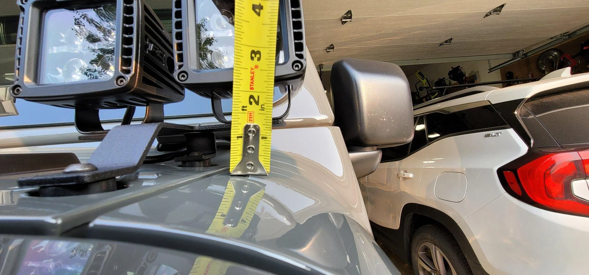 Jeep Gladiator Quad LED mount with Rugged Ridge Snorkel 20210718_185452