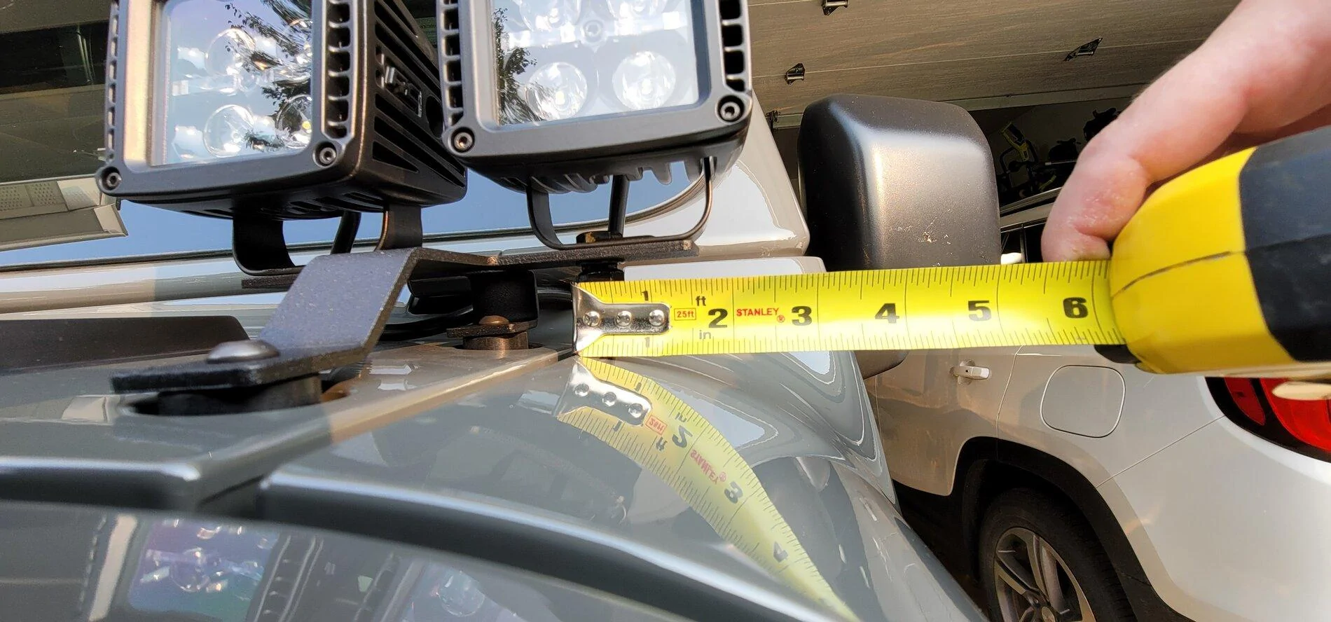 Jeep Gladiator Quad LED mount with Rugged Ridge Snorkel 20210718_185441