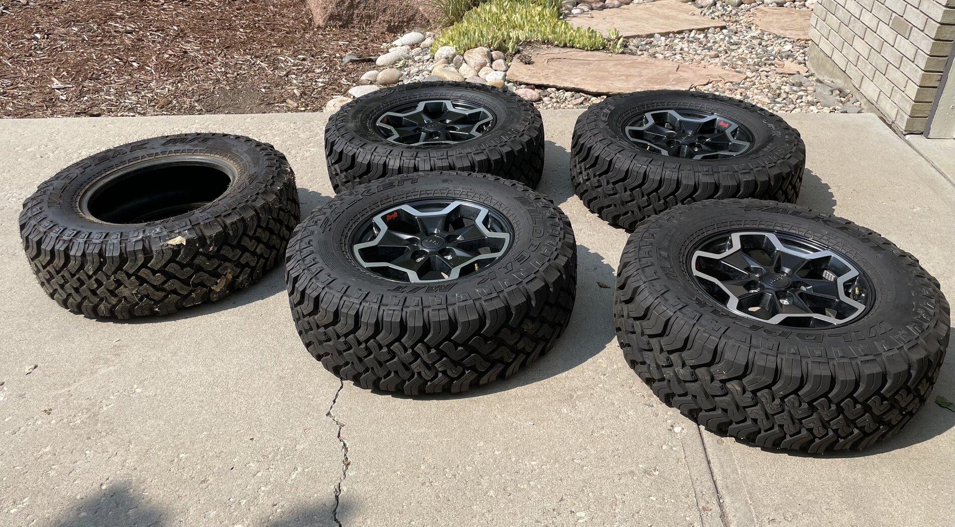 Jeep Gladiator JT stock wheels & tires for sale, no tpms or lugnuts.  $1000 obo 640F372E-21DC-40C1-9D87-2FA68FFB821F