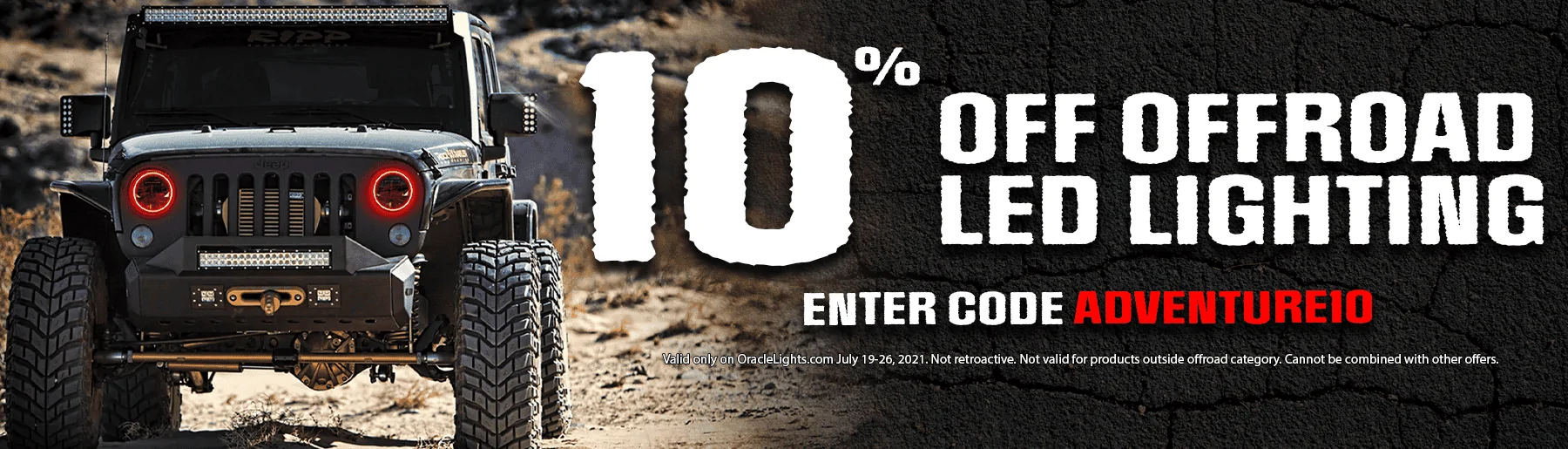 Jeep Gladiator 10% off All Offroad Lighting from ORACLE Lighting! retail_offroadsale2021_