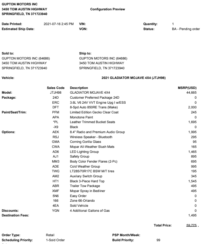 Jeep Gladiator Just Ordered? Check in HERE! Gupton Invoice.PNG