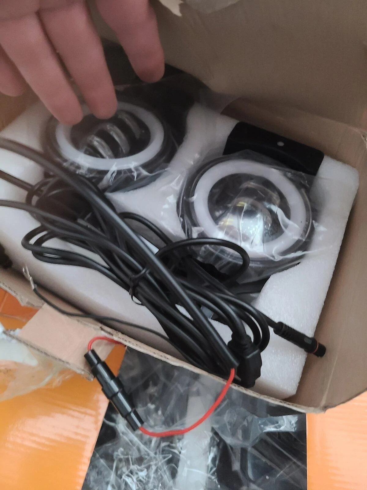 Jeep Gladiator Led halo fogs. Interior leather mats. Blue nerf bars. Sport front bumber with aero pieces and all hardware. Stock taillights 20210719_075319