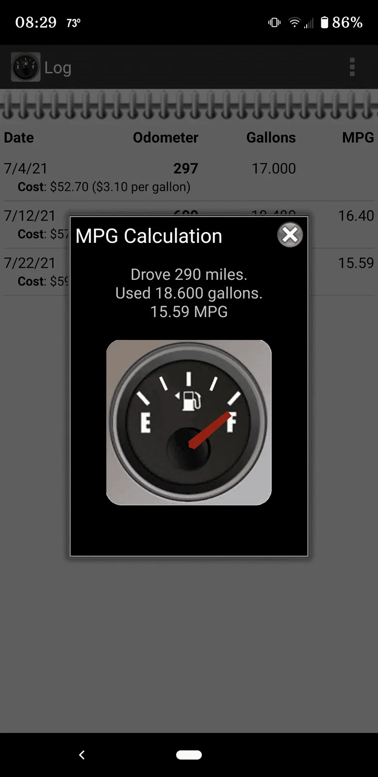 Jeep Gladiator Mojave fuel mileage: 20.2 Screenshot_20210723-082943