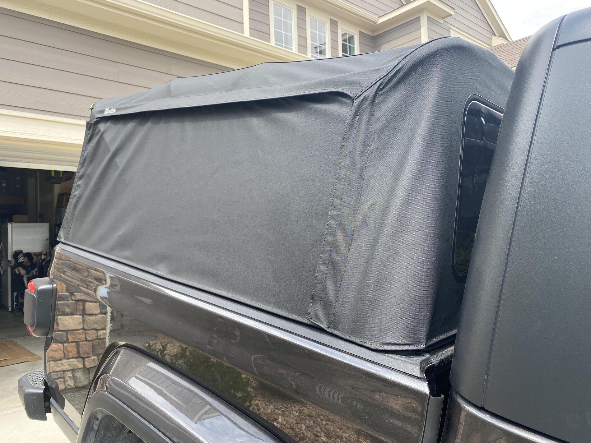 Jeep Gladiator Bestop teaser concept: folding soft cover / shell / topper for Gladiator bed 2021-07-21 15.43.03
