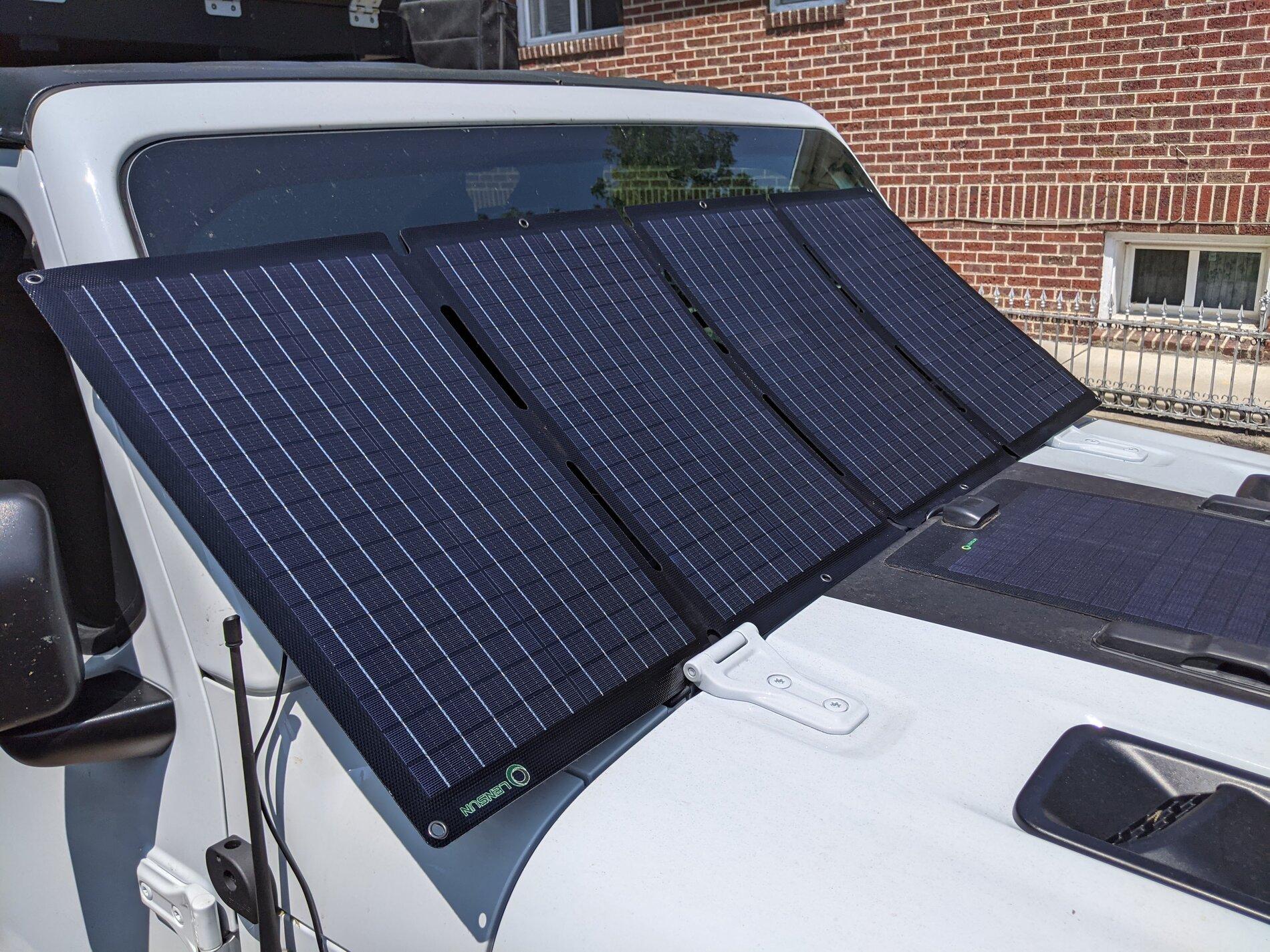 Jeep Gladiator Dual Battery w/ Redarc BCDC1225D in Engine Bay + 35W Lensun Hood Solar Panel PXL_20210725_182433906