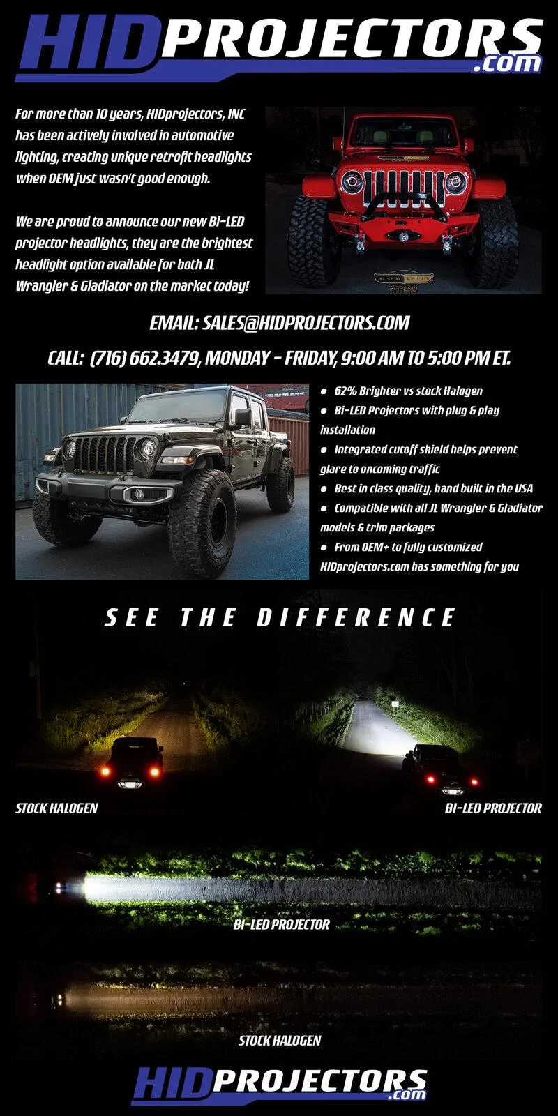 Jeep Gladiator Introducing *NEW* Bi-LED Projector Headlights for Gladiator & JL Wrangler Forum ad