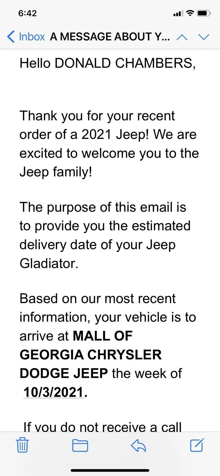 Jeep Gladiator Gladiator Window Sticker and Build Sheet Order Tracking A MESSAGE ABOUT YOUR RECENT JEEP VEHICLE ORDER