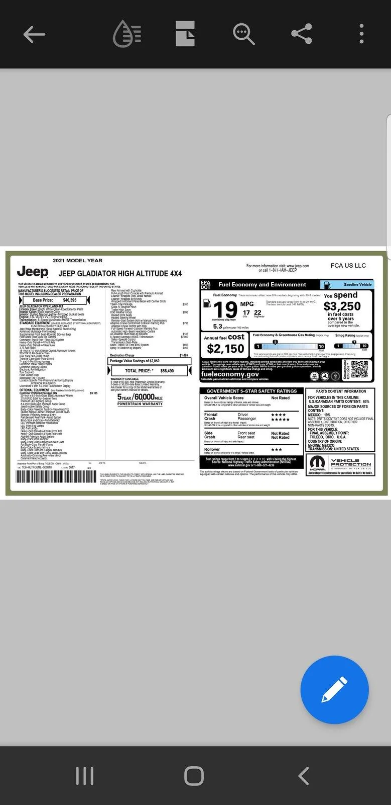 Jeep Gladiator High Altitude Gladiator for highway use? Screenshot_20210507-230108_Adobe Acrobat