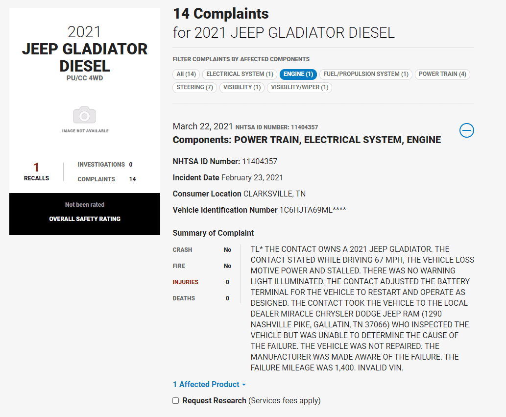 Jeep Gladiator So disappointed in this Diesel platform; wish there was a return policy. complaints