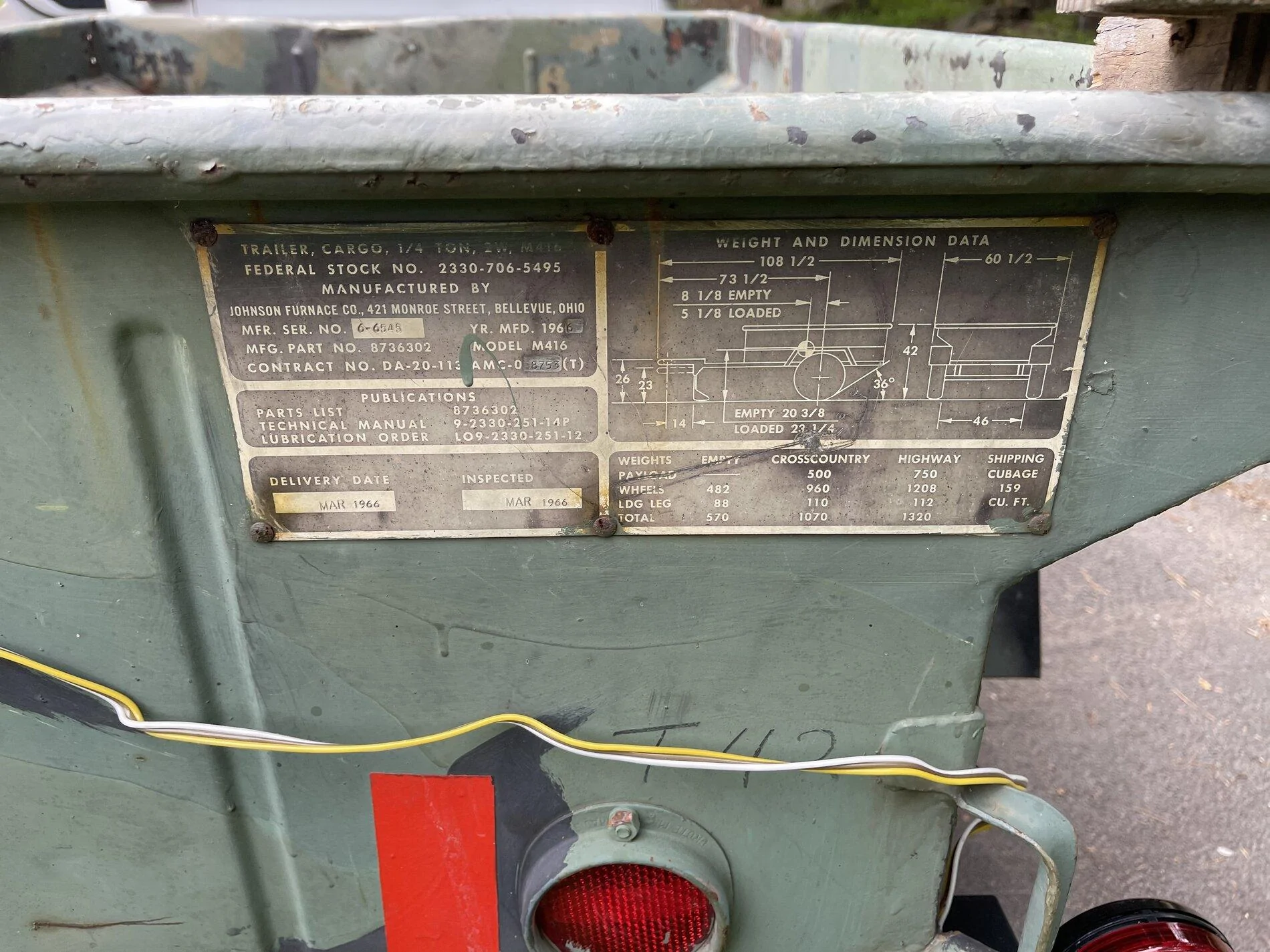 Jeep Gladiator M416 Original Trailer 1966 $1,400 E824CDC4-7DA0-4833-9FA5-618BAFBA73FE