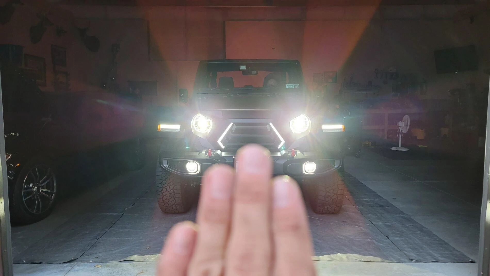 Jeep Gladiator Xprite Vader grille with built in lights 20210809_200722
