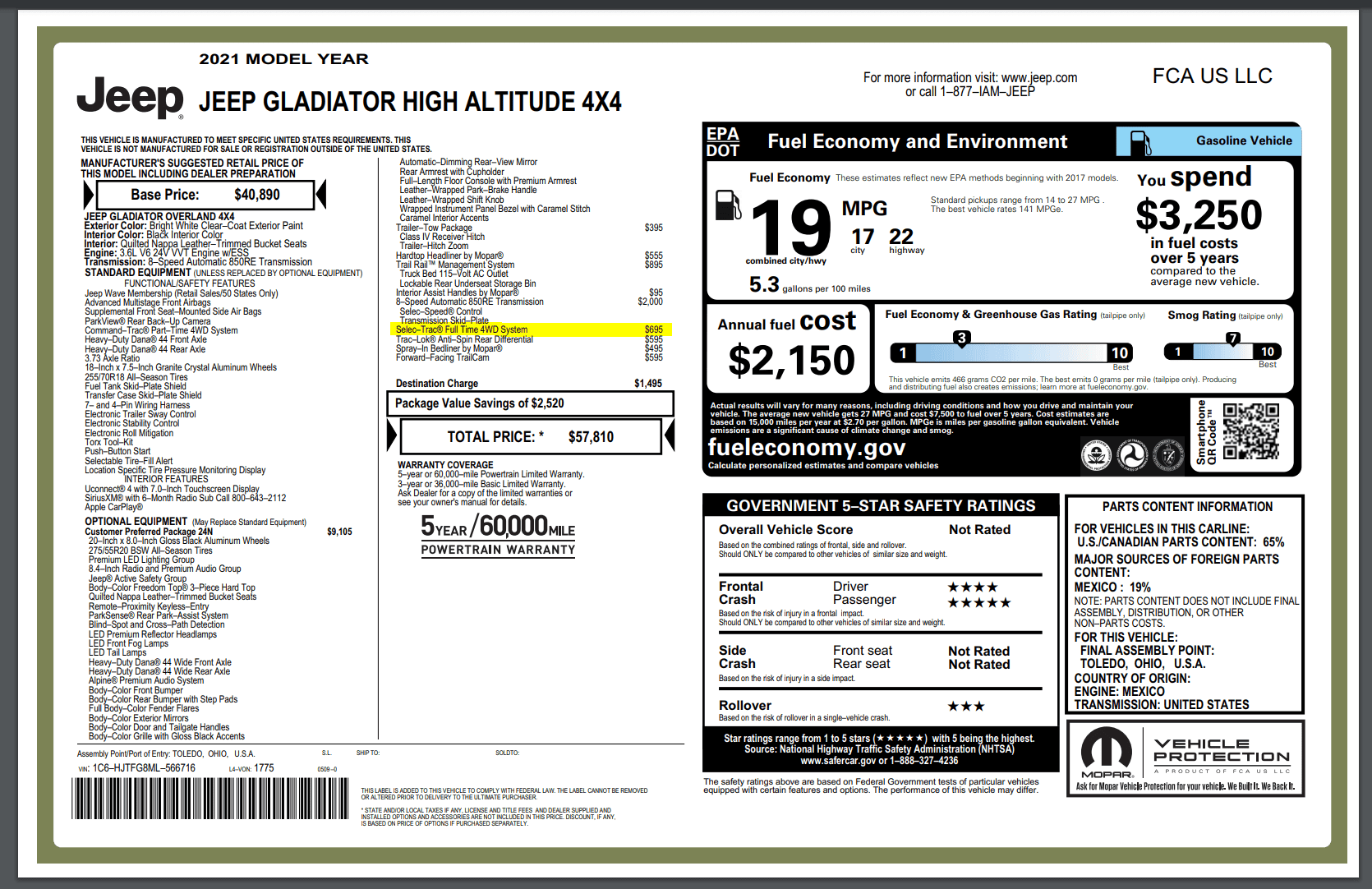 Jeep Gladiator Is it possible to swap out a regular 4 wheel drive transition case to a Selec-Trac 4X4? 1628626435617