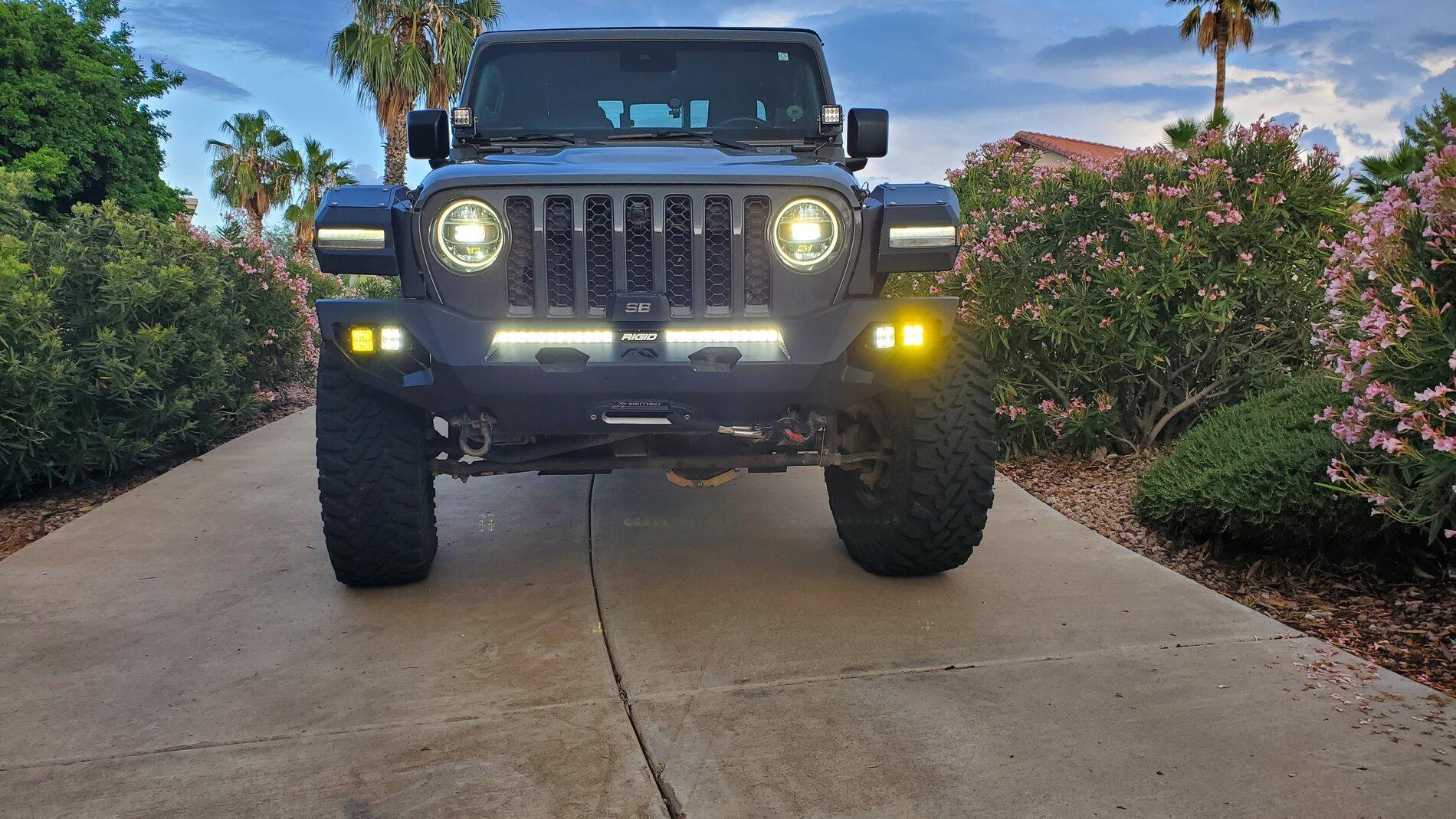 Jeep Gladiator !!! Ultimate Fab Four Front Bumper, lights and winch package $2300!!! 20210811_175821