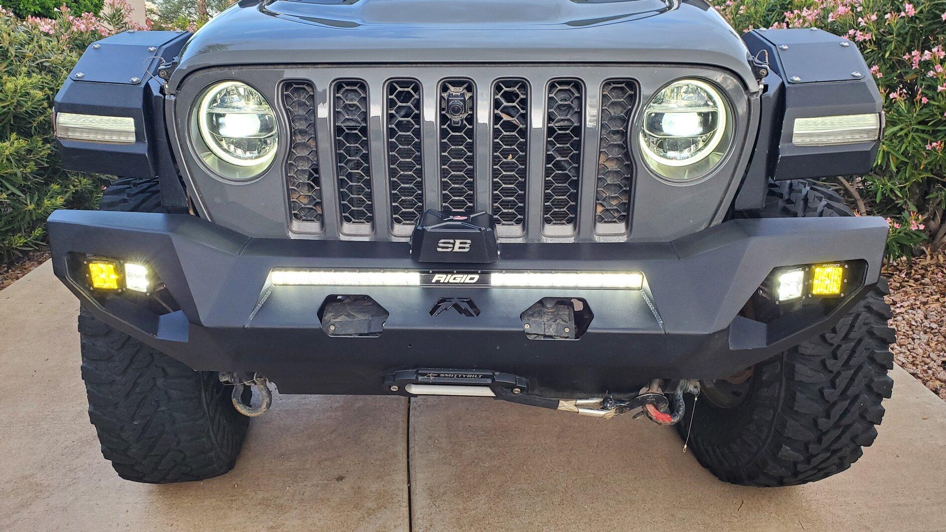 Jeep Gladiator !!! Ultimate Fab Four Front Bumper, lights and winch package $2300!!! 20210811_175843