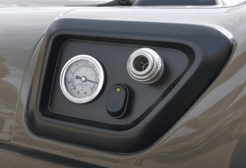 Jeep Gladiator Wrangler 4XE charge port cowl repurposed for ARB on-board air connection 1629210937521