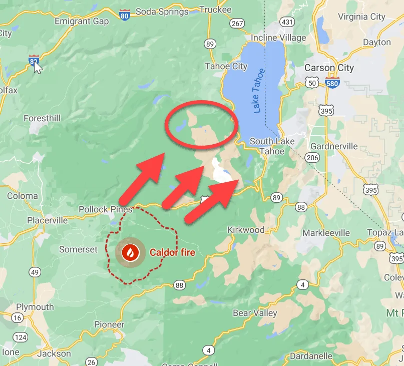 Jeep Gladiator Rubicon Trail In Danger of Caldor Fire 1629262177004