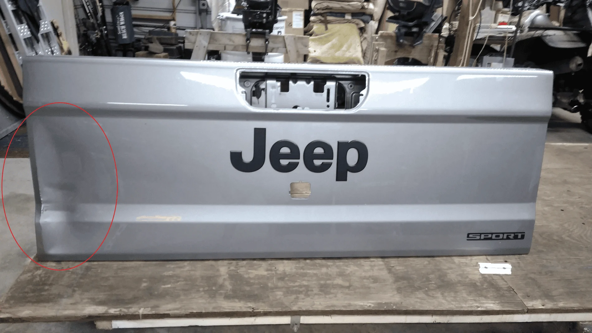 Jeep Gladiator Billet Silver Metallic Tailgate Front