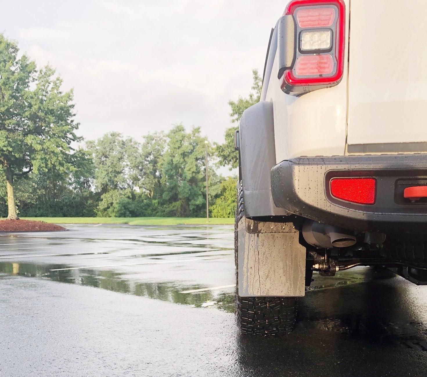 Jeep Gladiator I installed Front & Rear RokBlokz.com mud flaps on my 2021 Gladiator Rubicon I love them easy to take off with thumb screws when going off road Flaps 2a
