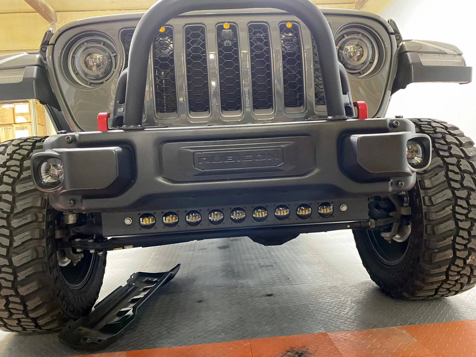 Jeep Gladiator LED Aux Light Integrated Front Skid Plate Concept IMG_5267