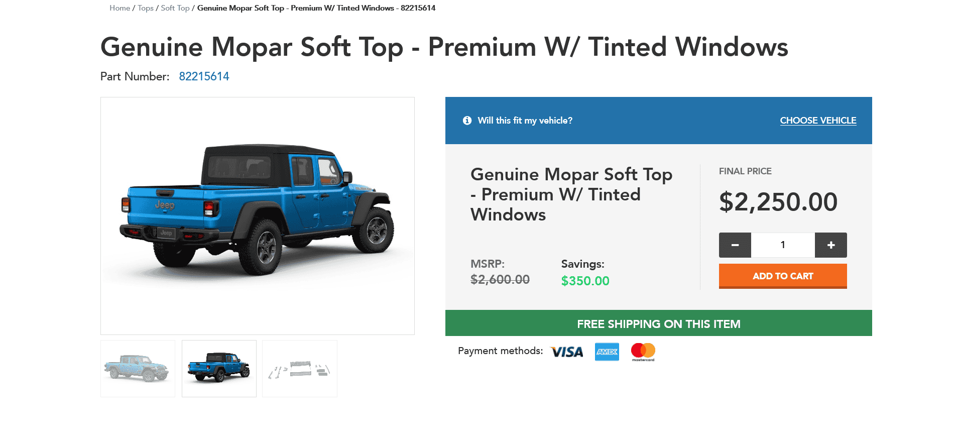 Jeep Gladiator Premium Twill Soft Top-$1400 Screenshot 2021-08-24 at 13-49-48 Genuine Mopar Soft Top - Premium W Tinted Windows - 82215614
