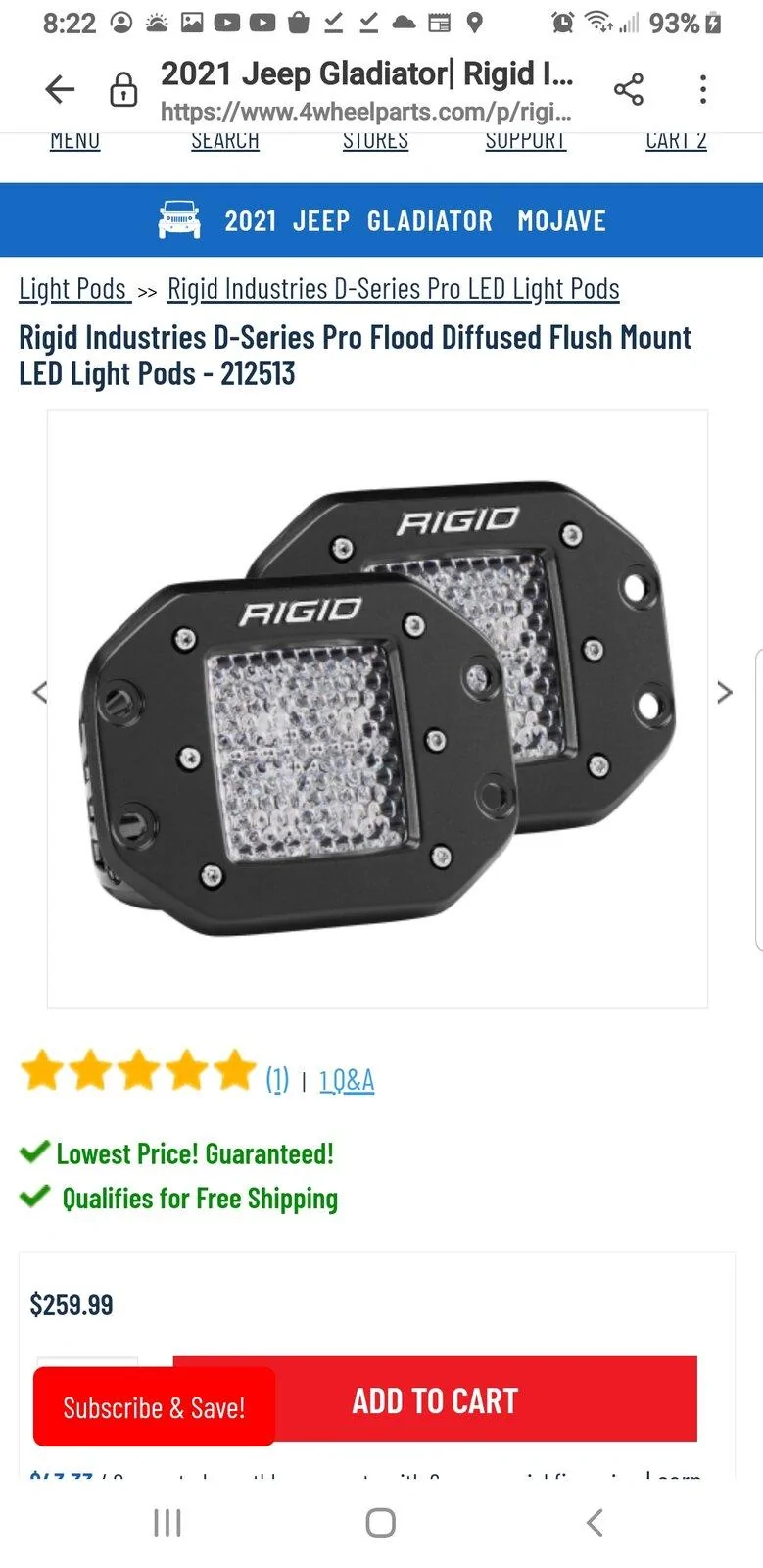 Jeep Gladiator Rigid D Series Pro Flush Mount LED Screenshot_20210828-082257_Samsung Internet