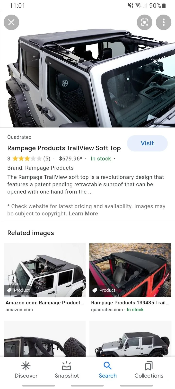 Jeep Gladiator Rampage *Trailview? Soft Top Screenshot_20210828-230109_Googl