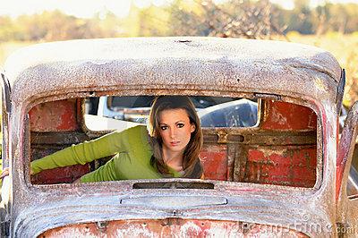 Jeep Gladiator Who steps into and out of their vehicle the same way? rusty-old-auto-young-woman-inside-10039027