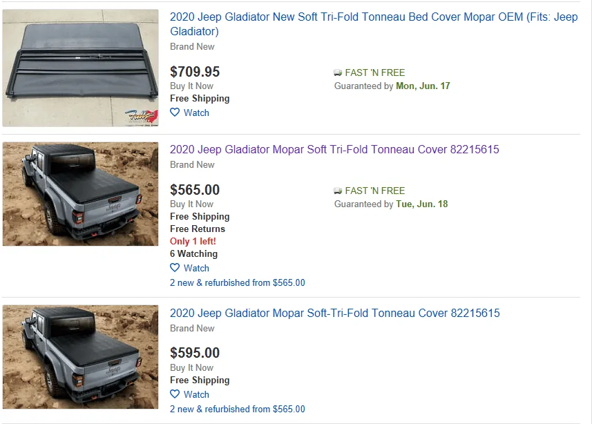 Jeep Gladiator Aftermarket Tonneau Covers? tonneau
